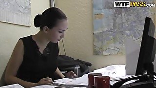 Adorable secretary Natasha gets naughty in office