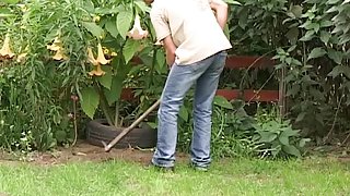 Mature Widower Takes Advantage Of The Young Gardener