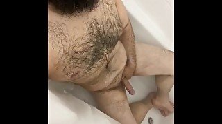 Thick latin daddy showing off hairy chest