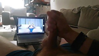 Blowing my load while watching myself cum