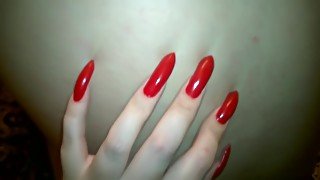 Back Scrach sharp red nails