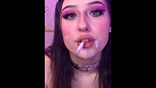 Smoking With Cum On Face Snowy Bubbles