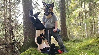 Murrsuiter drinks his own piss in the woods and his friend give him one too