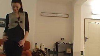 Czech girl lapdances and does sexy striptease