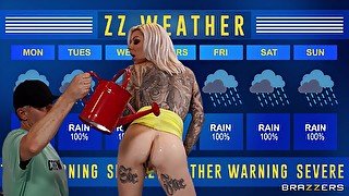 Crazy weather report with gorgeous MILF Karma RX