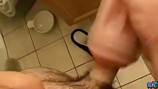 Bearded young thug fleshlight tugging his tasty cock