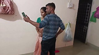 Giving her partner a blowjob before getting banged