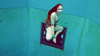 Hairy teen 18+ Mohnatka in xxxwater show