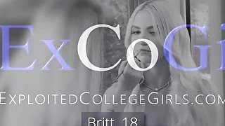 ExCoGi - Hot 18 yo Porn Virgin Britt Gets Fucked In 1st Porn