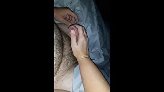 Wife rubbing foreskin