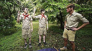 Scout Master Joshua Kelly Submits His Tight Ass And Thirsty Mouth To Two Camp Boys - Boys At Camp