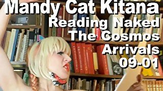 Mandy Cat Kitana reading naked The Cosmos Arrivals