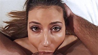 Tiny Tina Mouth full of cum after POV Blowjob