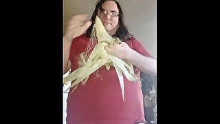 Sean fucks his ass with corn