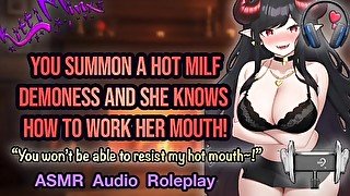 ASMR - Sexy Demoness MILF Pleases Your Cock Orally With Her HOT Mouth! Hentai Anime Audio Roleplay