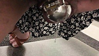 sissy chastity vibrator orgasm heels