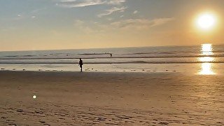 Public Beach Fuck With MissWetBrunette & Big Cumshot On Ass HD POV- Amateur Couple