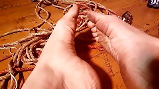 Aftermath: dirty soles and rope marks