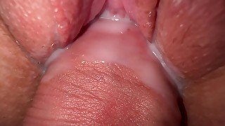 Extreme close up creamy pussy fuck