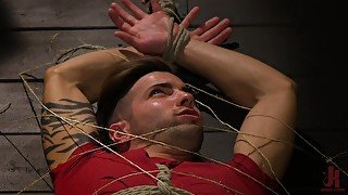 Hardcore BDSM gay anal insertion with a teen dude in bondage