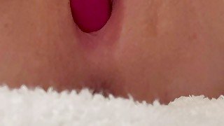 Bathroom play with vibrator to orgasm