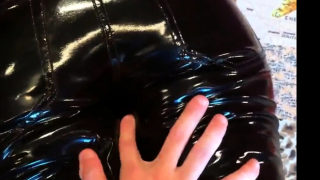 Squeezingmy  ass in shiny vinyl pants