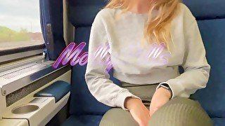 Busty Blonde Slut Fucked on a Public Train - Molly Pills - POV 4K