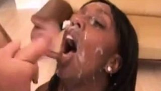 Ebony facial cumshot compilation