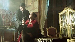 Aristocratic brunette bitch satisfies her obedient man