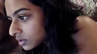 Black hunk fucks his indian college girl wife on webcam