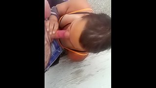 Street hooker sucks cock hard