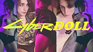 T-girl Cyberpunk Slut Fucks Toys For The Buyer