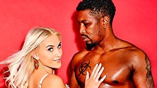 Spicy blonde model Indica Monroe is jumping on a pretty big black dick