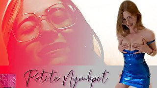 Petite Nymphet In Petite Latex Pocket Rocket - Amateur Blonde On The Bed Solo