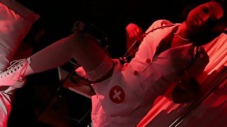 Creepy-Sexy nurse Skin Diamond dances and teases