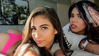 Astonishing sporty ladies Leila Severine and Nina North have fun