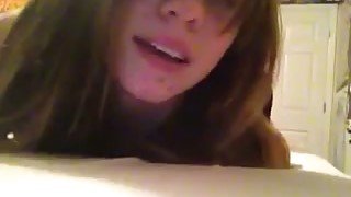 Lewd webcam emotional brunette GF loves to get her asshole licked