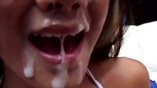 Skinny Asian slut has a great passion for deep cock sucking