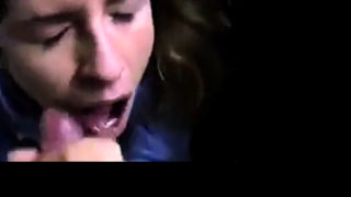 Amateur Mom face drenched in cum in parking garage