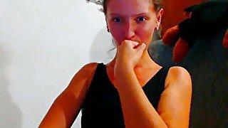 Biceps Fetish) I show my strong biceps pumped up in sports with bruises after Bolba in training in a black dress