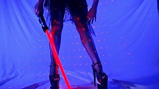 light saber nighttime pussy play