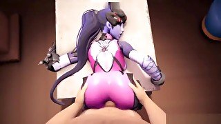 Hot game action with widowmaker from overwatch