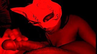 Drain My Balls - Cock Sucking POV in Cute Mask and Braces