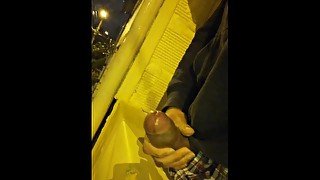 Jerking Off Outside Close Up Cum Almost Got Caught - Camilo Brown