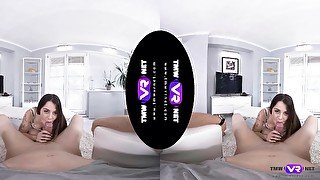 Perfect VR sex play with a young hon playing the daughter