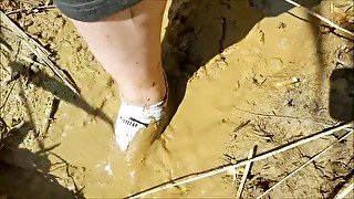 Muddy White Puma Socks