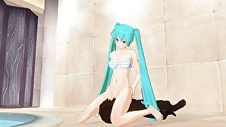 3D Hentai Miku gets cunnilingus orgasm