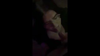 Tinder Slut Sucks shemale cock then gets facial of her life