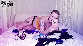 Panty pervert and humliated POV femdom Miss Opal Domina Opal shaved head