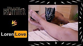 Black Panther VS Goddess Loren - Will This Avenger Finally Get De-feeted?! Foot Worship & Domination